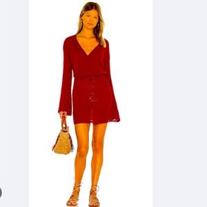 NWT! L*SPACE x Revolve Topanga Sweater Knit Coverup Dress in Cabernet- Large